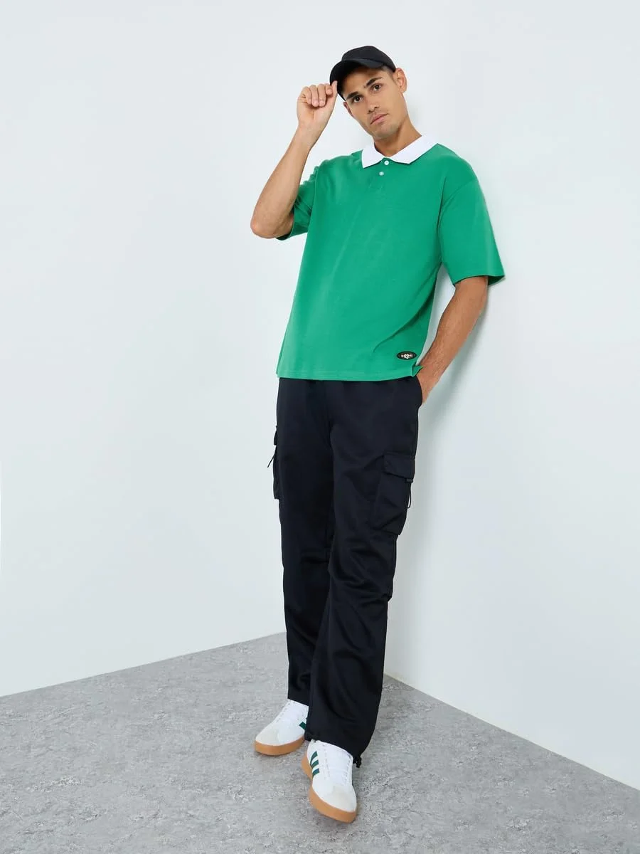 تی شرت پولو مردانه استایلی، گشاد و گلدوزی شده