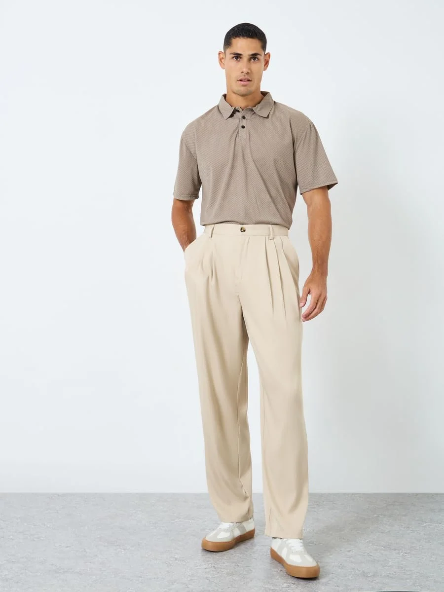 پولوشرت مردانه استایلی با بافت دکمه دار - مدل معمولی