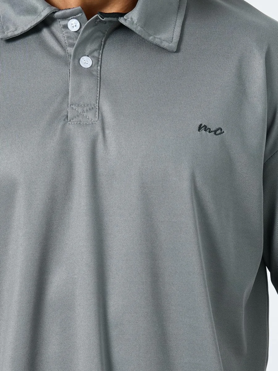 پولوشرت مردانه استایلی خاکستری اورسایز با دکمه پولوشرت مردانه استایلی خاکستری اورسایز با دکمه