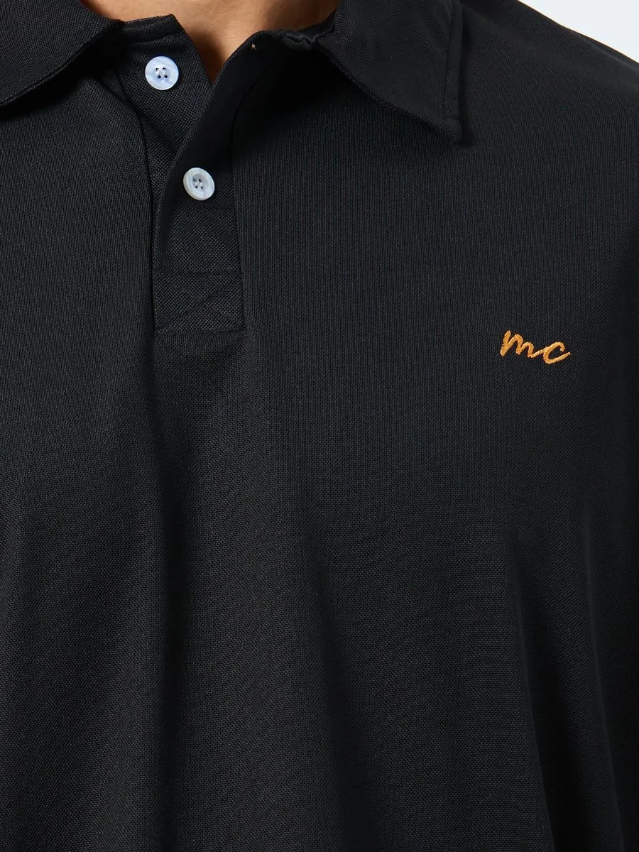 پولوشرت مردانه استایلی مشکی اورسایز دکمه دار