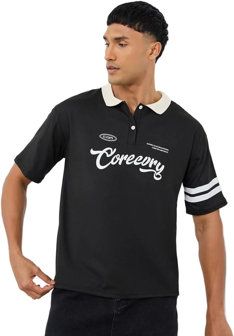 تی شرت یقه پولو مردانه STYLI با طرح درشت ورزشی