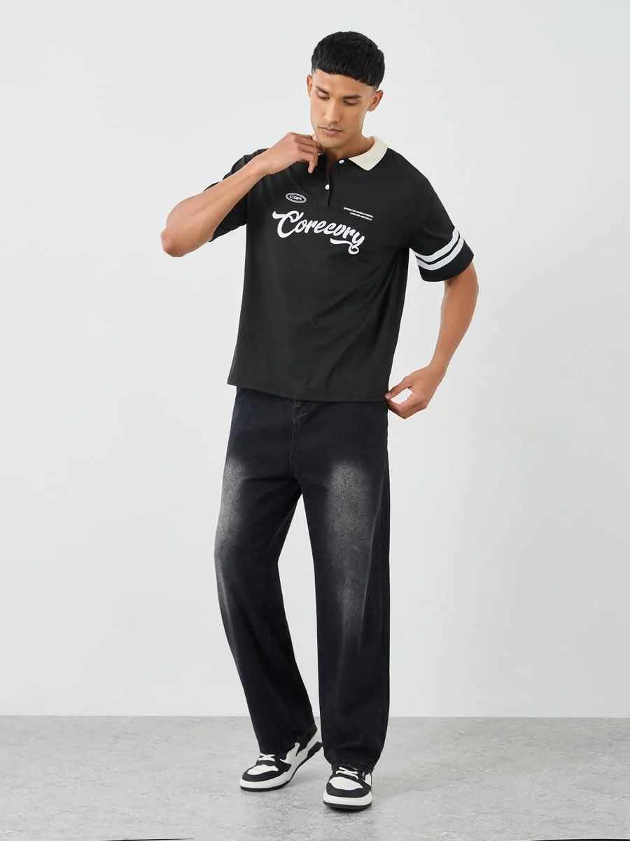 تی شرت یقه پولو مردانه STYLI با طرح درشت ورزشی