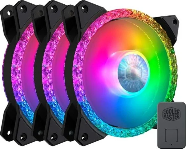 فن خنک کننده مستر کولر MF120 Prismatic مدل 3in1 با 30 ال ای دی ARGB با قابلیت کنترل مستقل، کنترلر ARGB سیمی، کنترل PWM برای کیس کامپیوتر، خنک کننده مایع و هوا پردازنده | MFY-B2DN-203PA-R1