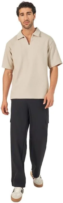 پولوشرت مردانه استایلی مدل 7010189002 با طرح هندسی ژاکارد و تن خور آزاد