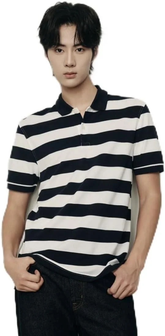 پولوشرت مردانه راه راه نخی پیکه اسلیم فیت | کالکشن کره