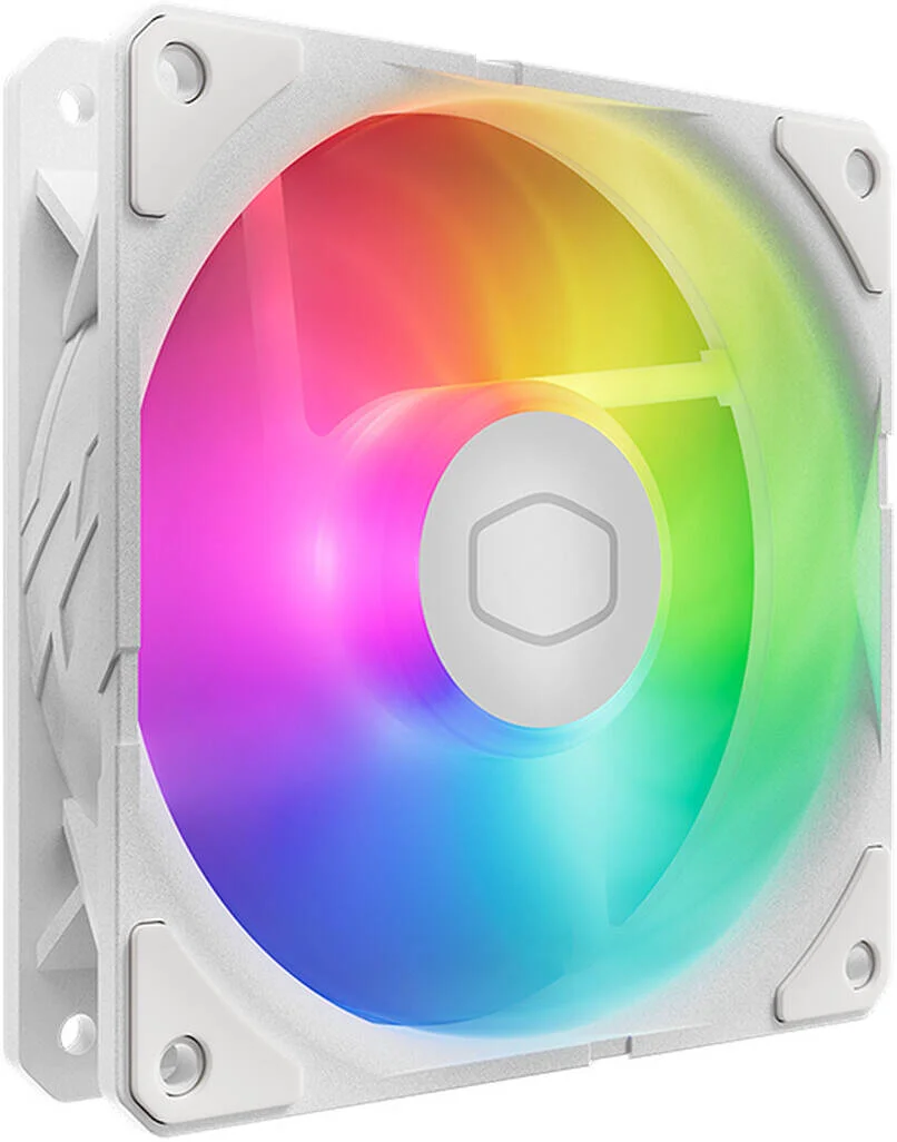 فن کیس کولر مستر SickleFlow Edge 120 ARGB، سرعت فن 2500 دور در دقیقه، جریان هوای فن 70.7 CFM، نوع بلبرینگ دینامیکی حلقه ای، کنترلر مینی LED A1، تک بسته، سفید | MFX-B2DW-25NP2-R2