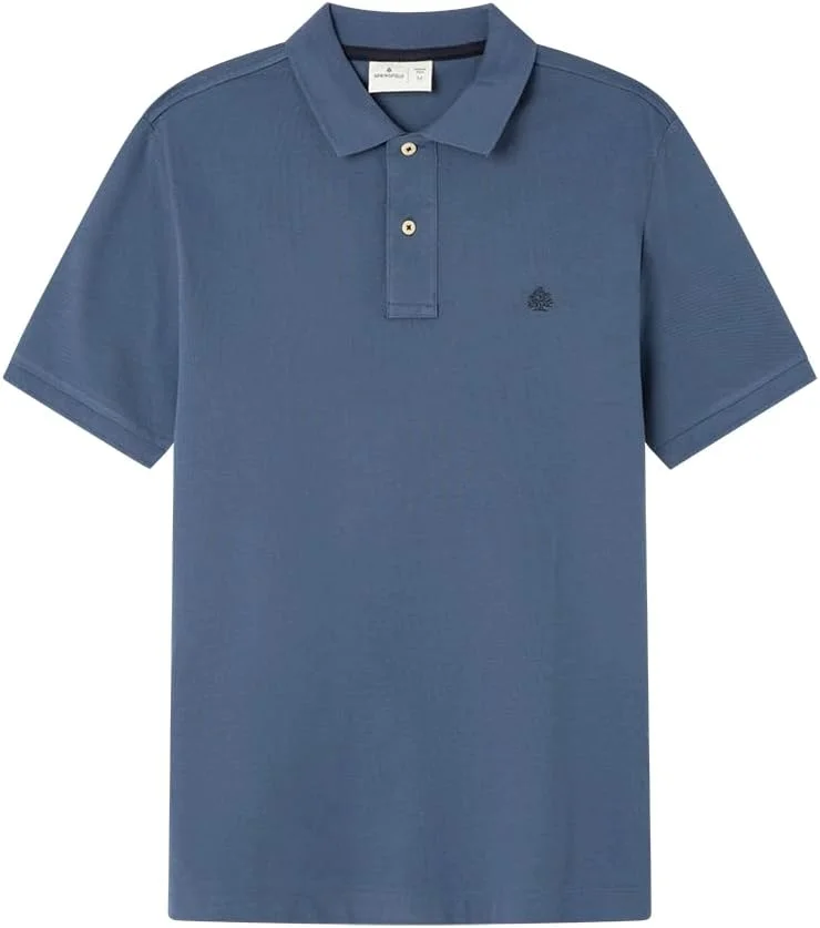 پولوشرت آستین کوتاه مردانه اسپرینگفیلد با گلدوزی درخت. پولوشرت 100% پنبه BCI، آبی، سایز بزرگ