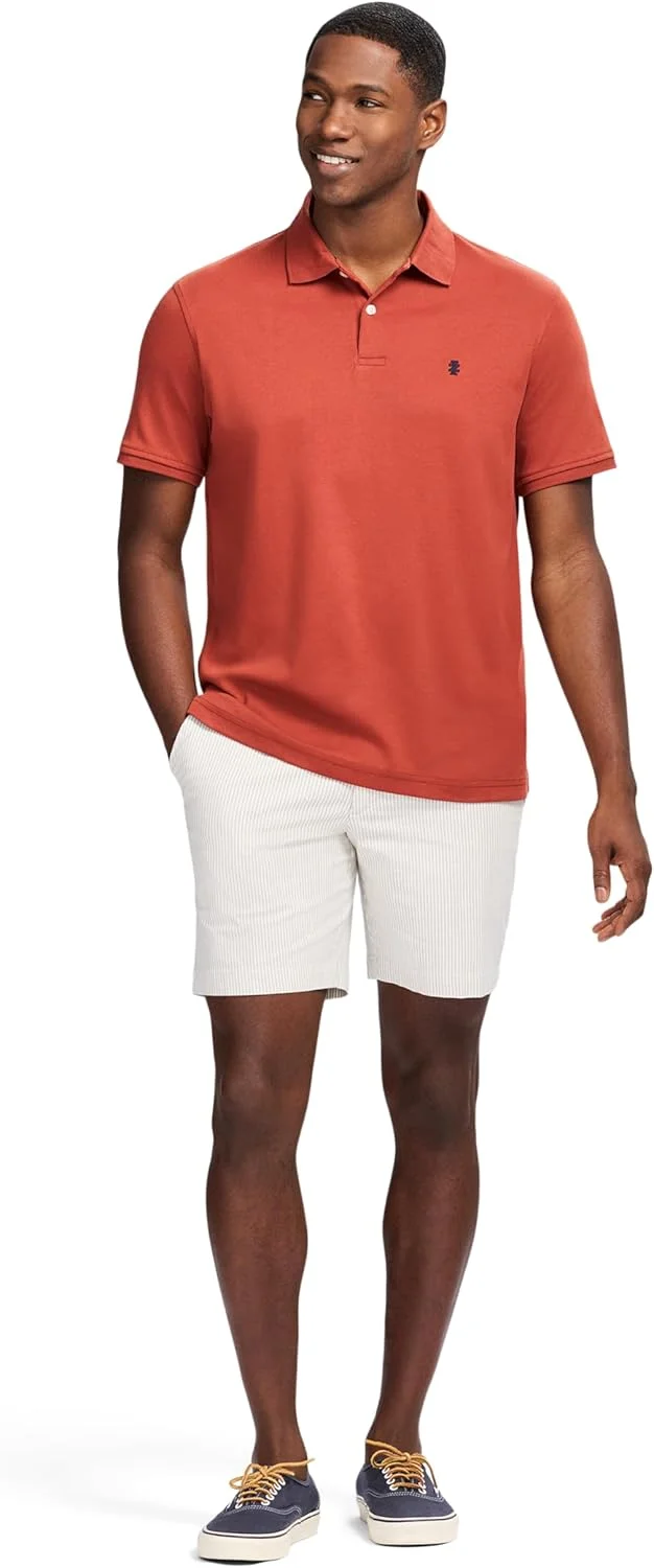 پولوشرت آستین کوتاه مردانه Izod با بافت در هم تنیده
