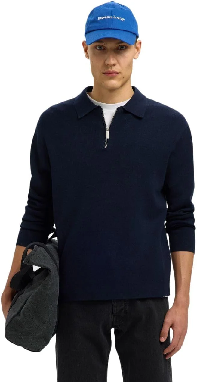 پولوشرت آستین بلند مردانه مدل Slhteller Fn Relaxed Half Zip