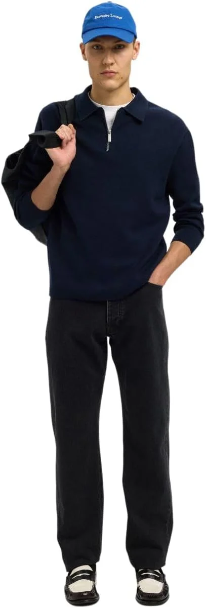 پولوشرت آستین بلند مردانه مدل Slhteller Fn Relaxed Half Zip