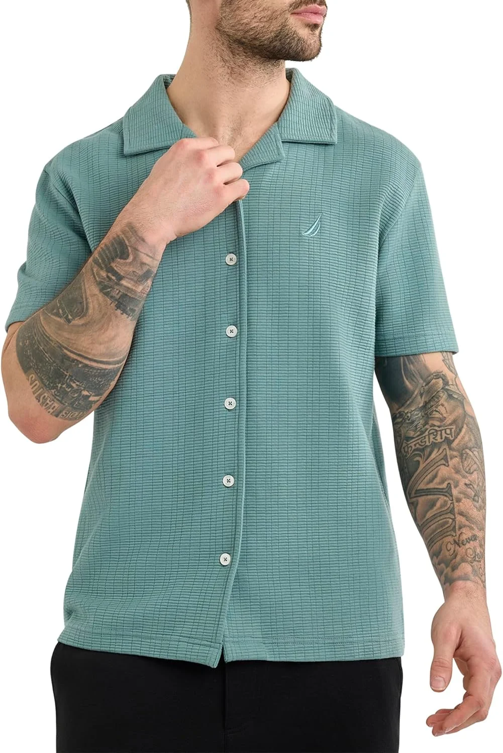 پیراهن آستین کوتاه مردانه ناتیکا مدل N1R02988_Shadow Grey_OD Classic