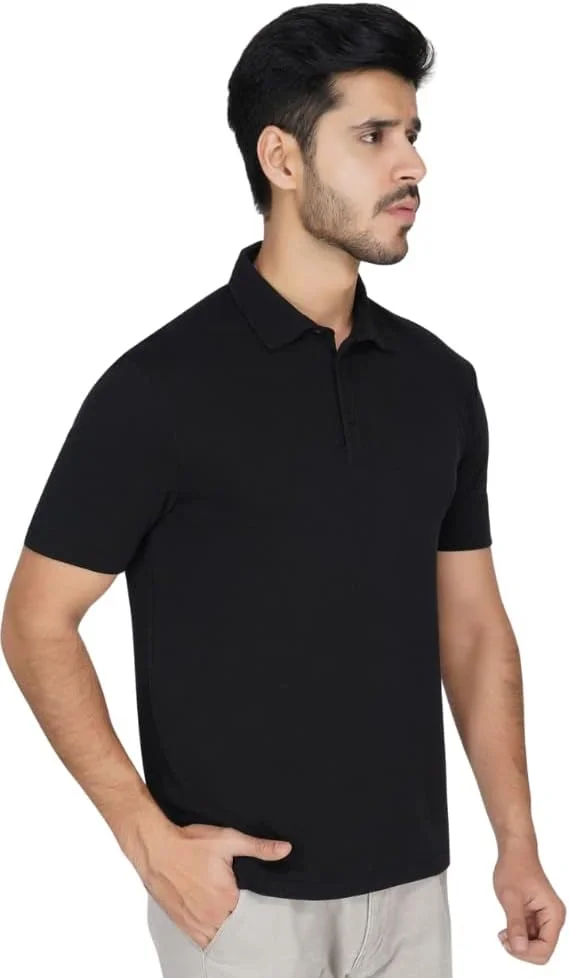 تی شرت پولو نخی مردانه Santhome - مشکی (سایز S) تی شرت پولو نخی مردانه Santhome - مشکی (سایز S)