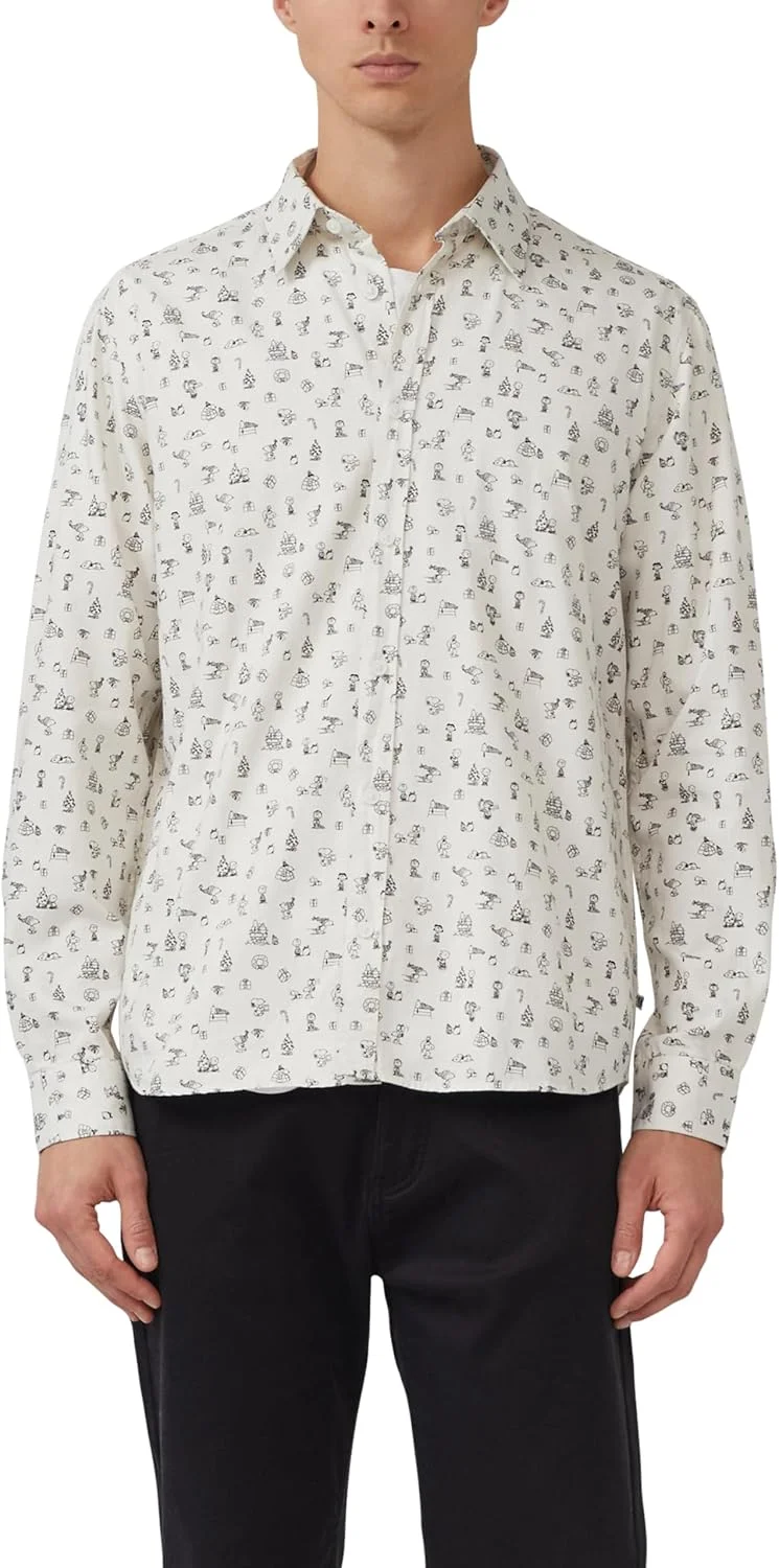 پیراهن آستین بلند مردانه اس.اولیور مدل 2172384 با طرح بادام زمینی