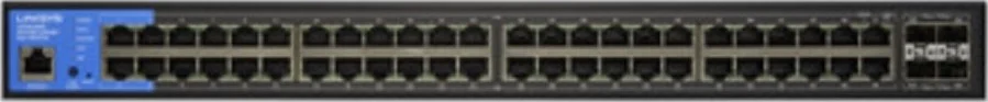 سوئیچ 48 پورت گیگابیتی PoE+ لینکسیس، آپ‌لینک 10G SFP+، PoE+ یکپارچه (740 وات)، امنیت و QoS، 176 گیگابیت بر ثانیه، 130.95Mpps، مشکی | LGS352MPC-EU