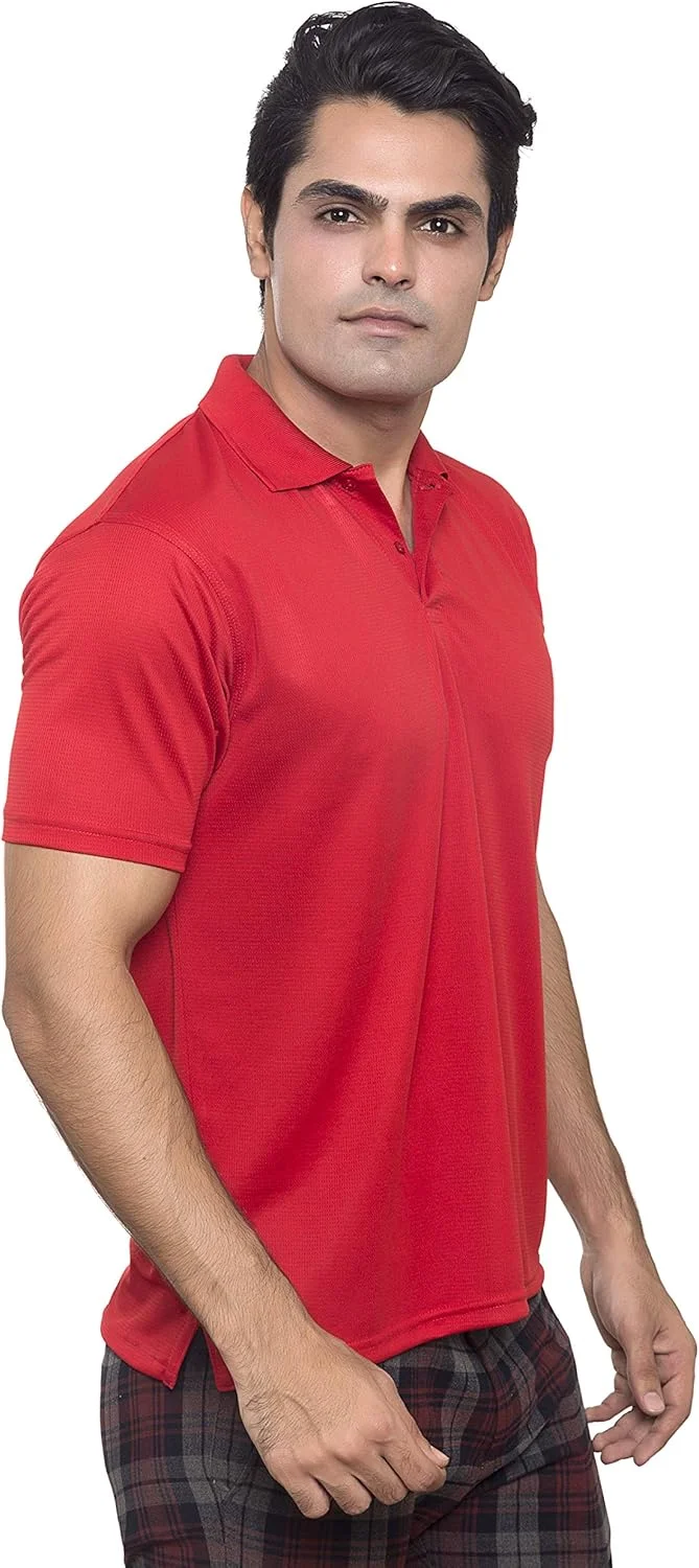 پولوشرت یقه پیراهن مردانه پلی استر قرمز پولوشرت یقه پیراهن مردانه پلی استر قرمز