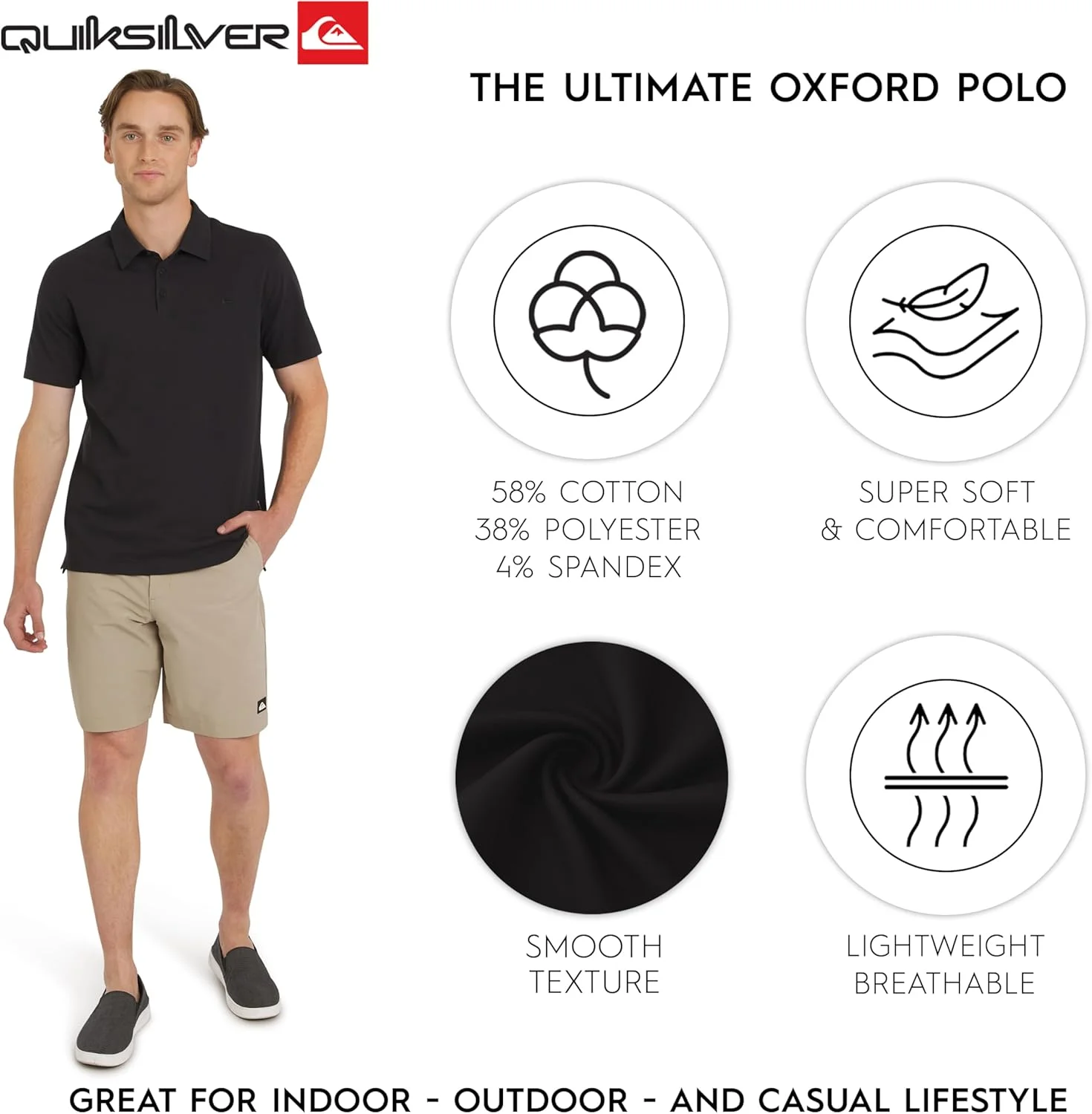 پولوشرت آکسفورد آستین کوتاه مردانه کویک سیلور