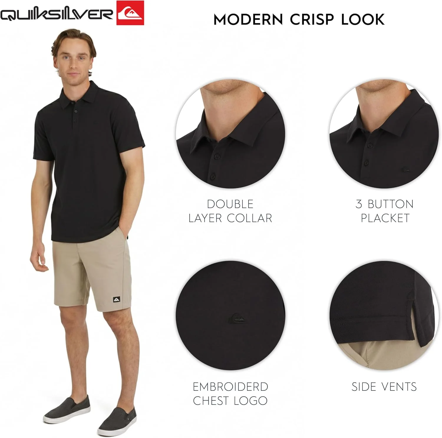 پولوشرت آکسفورد آستین کوتاه مردانه کویک سیلور
