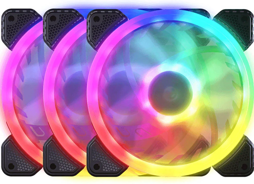 فن خنک کننده ARGB کوگار Vortex VX120 PWM 120MM HDB، با هدر 5V-ARGB، سرعت 600-1500 دور در دقیقه، رابط 3 پین ARGB، میراگر ضد لرزش، همگام سازی ARGB با مادربرد، بسته 3 عددی، مشکی | 3MVX1203.0001