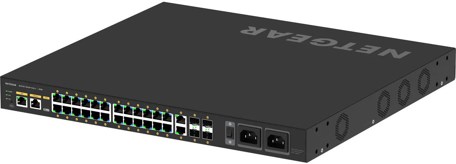 سوئیچ شبکه مدیریتی 24 پورت گیگابیتی PoE++ نت گیر NETGEAR GSM4230UP با SFP، سوئیچینگ 60 گیگابیت بر ثانیه، بودجه توان 1440 وات | GSM4230UP-100EUS سوئیچ شبکه مدیریتی 24 پورت گیگابیتی PoE++ نت گیر NETGEAR GSM4230UP با SFP، سوئیچینگ 60 گیگابیت بر ثانیه، بودجه توان 1440 وات | GSM4230UP-100EUS