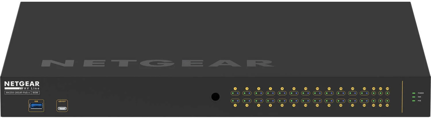 سوئیچ شبکه مدیریتی 24 پورت گیگابیتی PoE++ نت گیر NETGEAR GSM4230UP با SFP، سوئیچینگ 60 گیگابیت بر ثانیه، بودجه توان 1440 وات | GSM4230UP-100EUS سوئیچ شبکه مدیریتی 24 پورت گیگابیتی PoE++ نت گیر NETGEAR GSM4230UP با SFP، سوئیچینگ 60 گیگابیت بر ثانیه، بودجه توان 1440 وات | GSM4230UP-100EUS