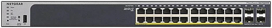سوئیچ مدیریتی 24 پورت گیگابیتی PoE+ نت گیر مدل GS728TPP، دارای SFP، سوییچینگ 56 گیگابیت بر ثانیه، توان 380 وات، 24 پورت گیگابیت اترنت، قابل نصب در رک | GS728TPP-200AJS سوئیچ مدیریتی 24 پورت گیگابیتی PoE+ نت گیر مدل GS728TPP، دارای SFP، سوییچینگ 56 گیگابیت بر ثانیه، توان 380 وات، 24 پورت گیگابیت اترنت، قابل نصب در رک | GS728TPP-200AJS