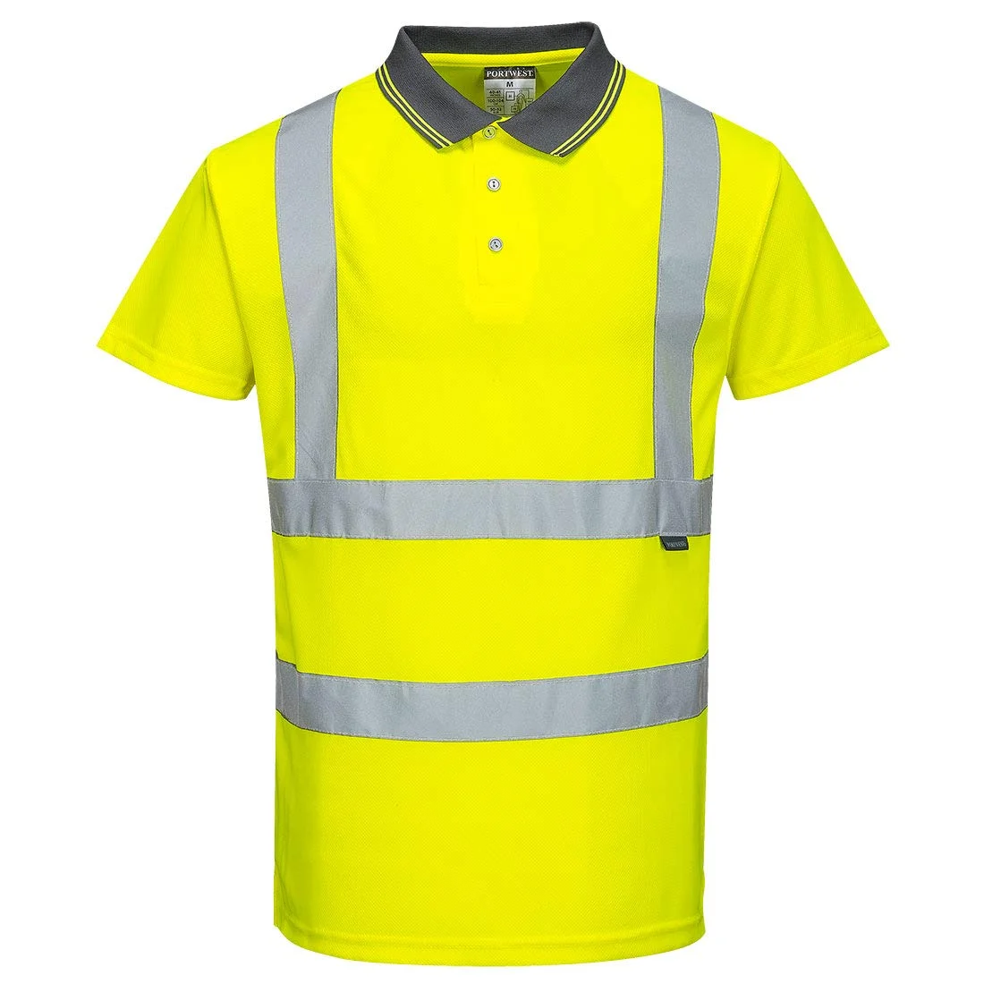 تی شرت پولو آستین کوتاه مردانه کار Portwest Hi-Vis زرد سایز متوسط