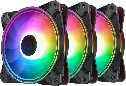 فن 120 میلی‌متری دیپ‌کول مدل CF120 Plus RGB، بسته 3 عددی، نورپردازی RGB LED آدرس‌پذیر، فن PWM 120 میلی‌متری | DP-F12-AR-CF120P-3P