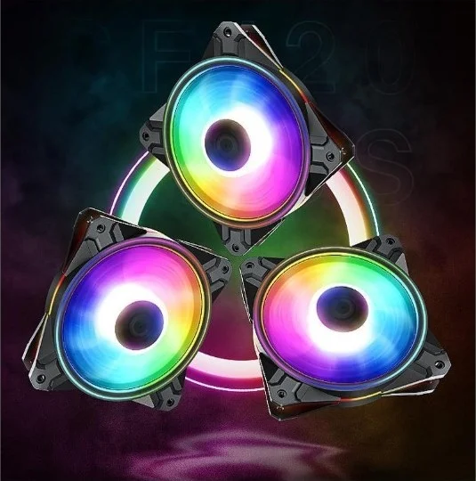 فن 120 میلی‌متری دیپ‌کول مدل CF120 Plus RGB، بسته 3 عددی، نورپردازی RGB LED آدرس‌پذیر، فن PWM 120 میلی‌متری | DP-F12-AR-CF120P-3P