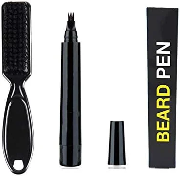 مداد پرکننده ریش مردانه MAYCREATE® به همراه برس ریش مویی، تقویت کننده طبیعی برای پر کردن ریش، کیت مداد آرایشگری برای ریش، سبیل، ابرو آقایان