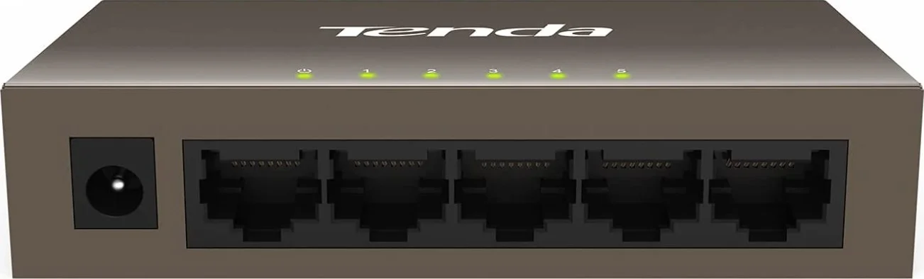 سوئیچ اترنت سریع 5 پورت Tenda TEF1005D: پورت های RJ45 10/100M، طراحی فلزی، بدون فن، بهینه سازی ترافیک، ظرفیت 1 گیگابیت بر ثانیه، بافر 448K | TEF1005D