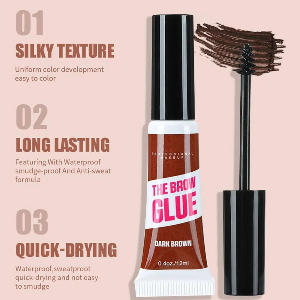 ست ژل ابروی رنگی کاست ویو 2 عددی - ریمل ابروی ضد آب و ماندگار با برس برای ضخیم کردن و حالت دادن به رنگ قهوه ای مایل به خاکستری