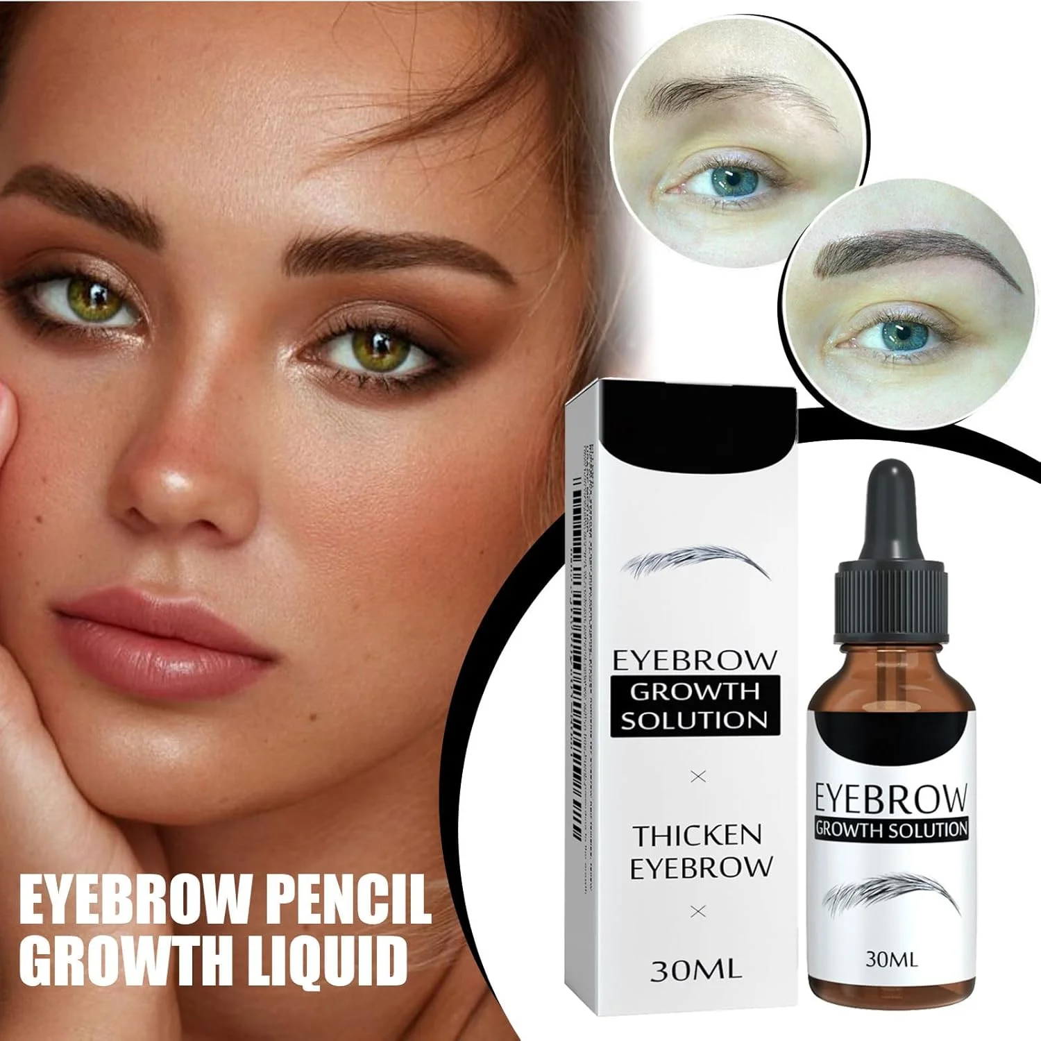 مایع تقویت کننده ابرو، مایع رشد ابرو، روغن مراقبت از ابرو، سرم رشد ابرو، محلول مغذی و سریع برای افزایش ضخامت ابرو، 30 میلی لیتر، 1 عدد
