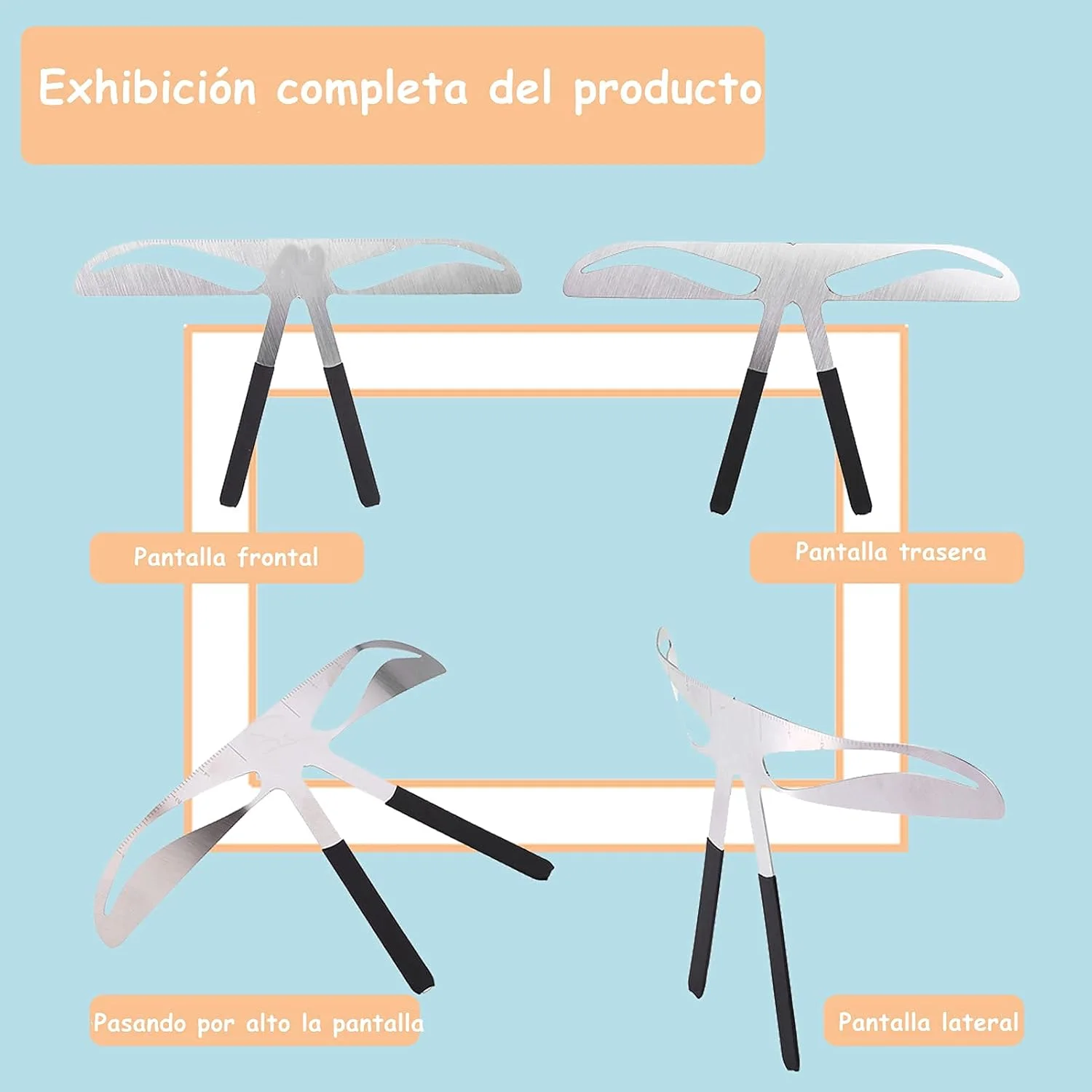 خط کش دائمی ابرو در 4 نوع، خط کش متعادل کننده اندازه گیری ابرو، ابزار شکل دهی شابلون ابرو، خط کش شکل دهی و حالت دهی ابرو