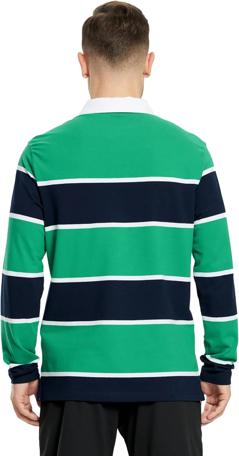 پولوشرت آستین بلند مردانه راه راه، مناسب گلف و استفاده روزمره