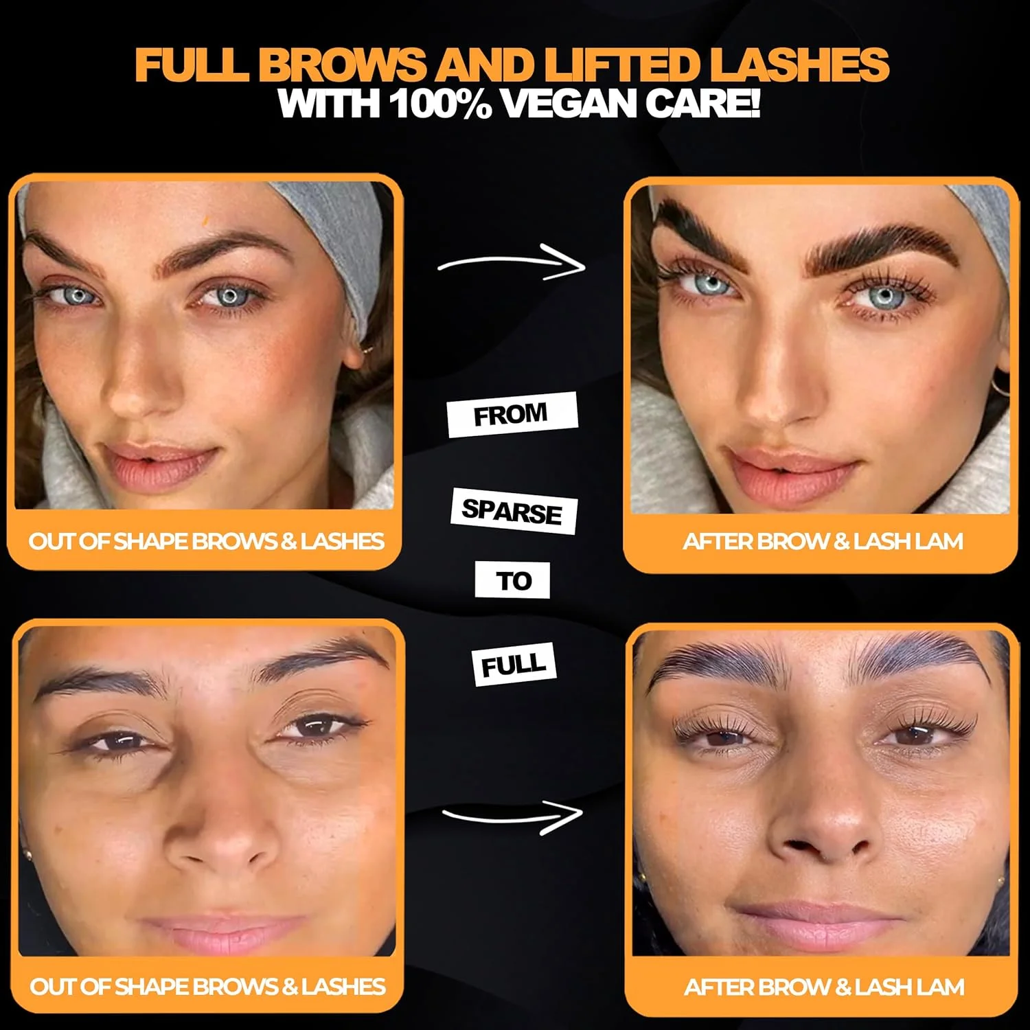 کیت لیفت و لمینت ابرو و مژه برای داشتن ابروهایی پرپشت و مژه‌هایی فر و زیبا به همراه برس ابرو و میکرو براش مژه