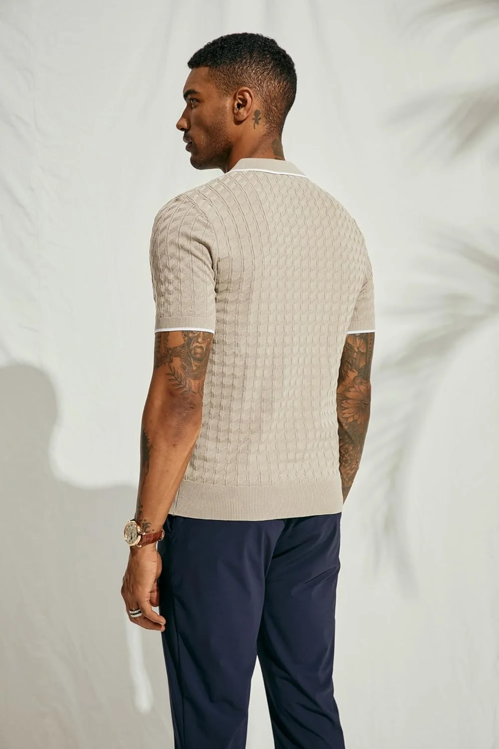 تی‌شرت پولو مردانه PJ PAUL JONES آستین کوتاه با زیپ یک‌چهارم