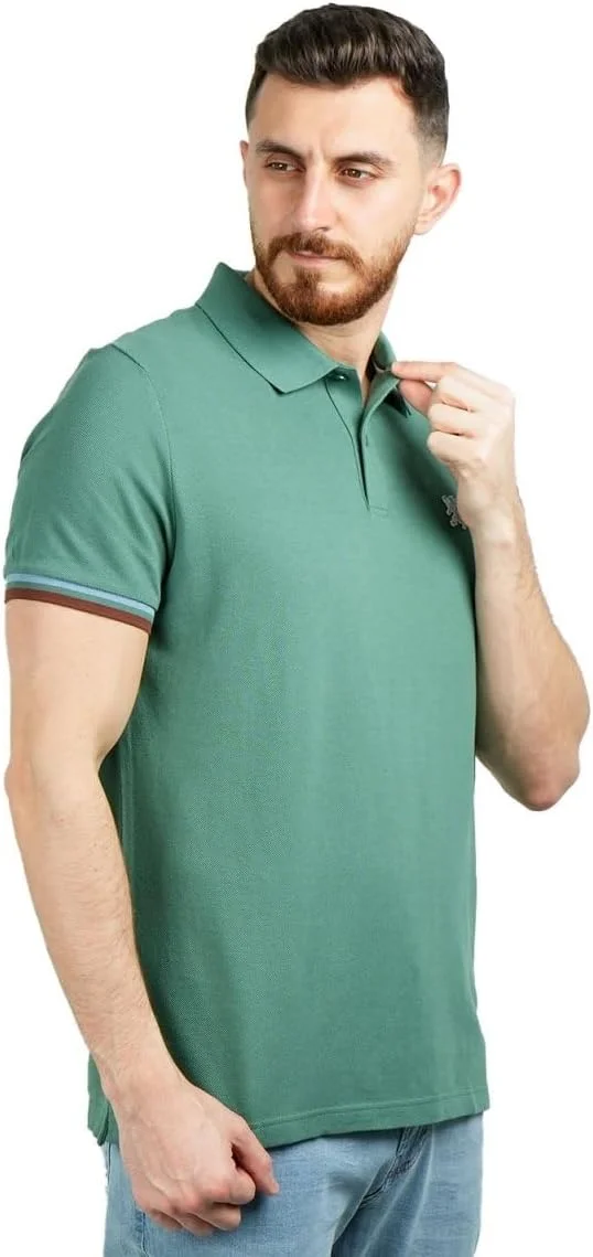 پولوشرت مردانه با فیت اسلیم و طرح گلدوزی شیر