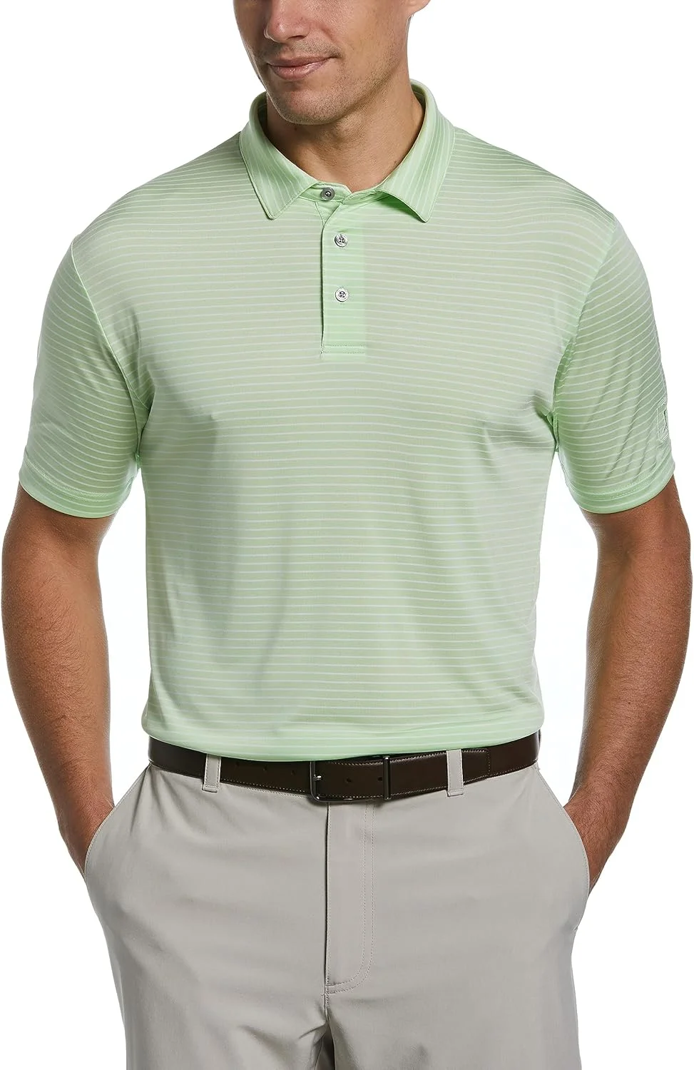 پولوشرت آستین کوتاه مردانه PGA TOUR با راه راه های باریک