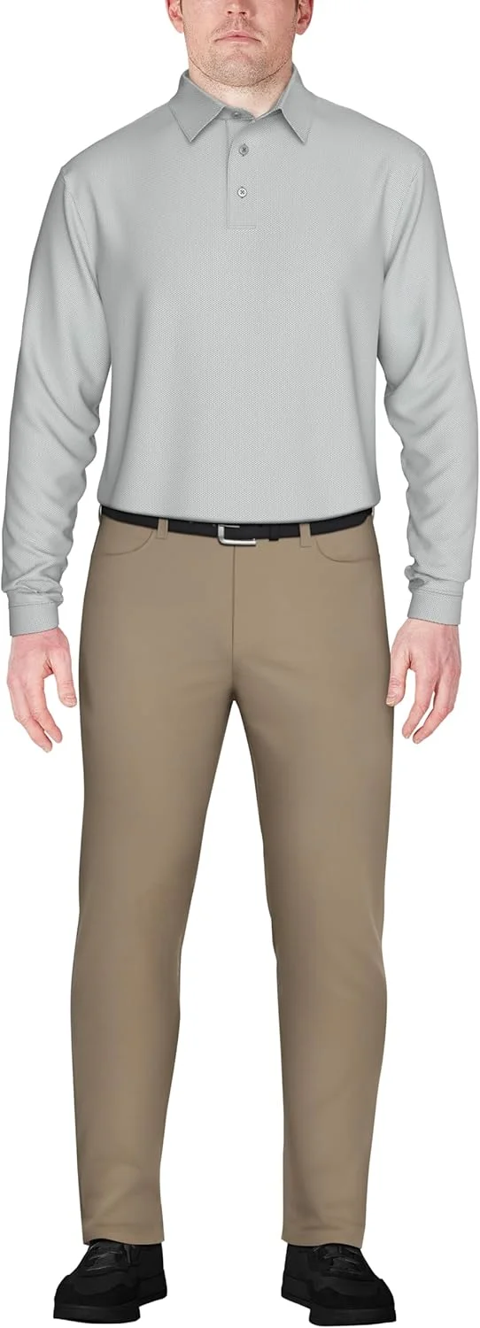 پولوشرت آستین بلند مردانه PGA TOUR با طرح ژاکارد (تک عددی)