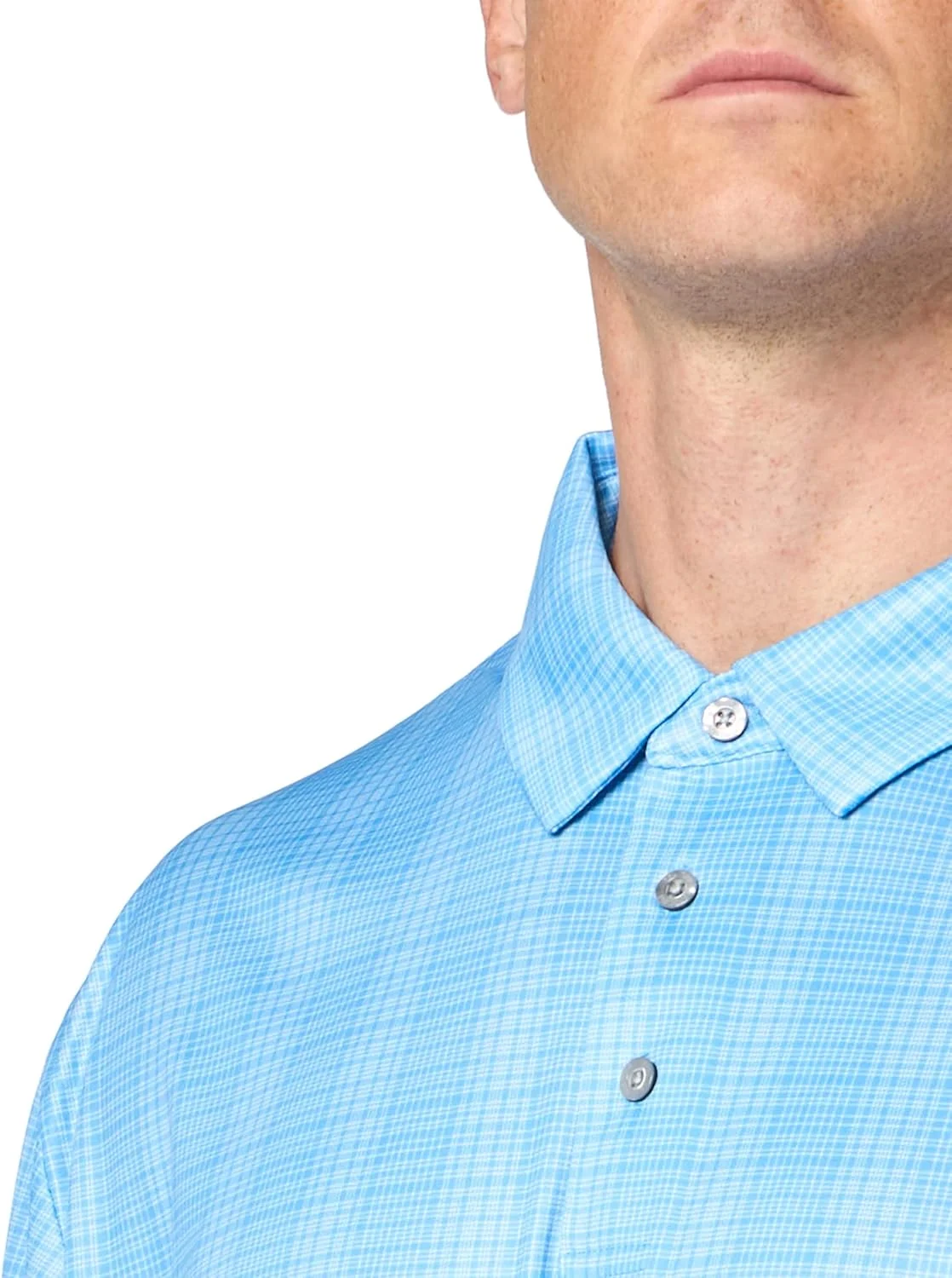 پولوشرت آستین کوتاه گلف مردانه با طرح چهارخانه