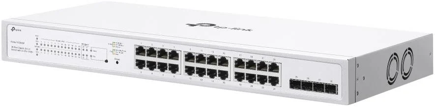 سوییچ هوشمند 28 پورت گیگابیتی Tp-Link Festa با 24 پورت PoE+، 4 اسلات SFP، ویژگی های L2+/L3، مدیریت ابری رایگان، طراحی Rackmount، سفید | FS328GP