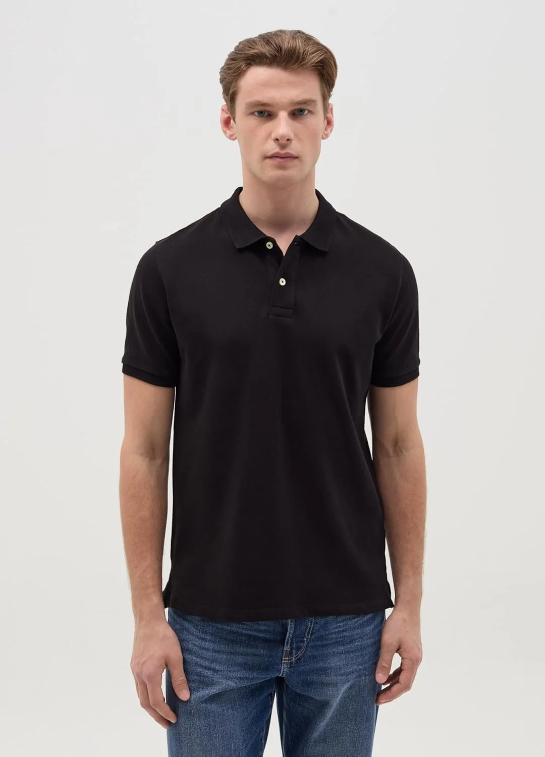 پولوشرت مردانه او وی اس مدل 002274364 از جنس پنبه ارگانیک