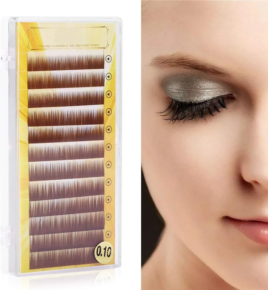 اکستنشن ابرو مصنوعی، مژه های مصنوعی قهوه ای ترکیبی، تقویت کننده ابرو مصنوعی تکی 5-8 میلی متر