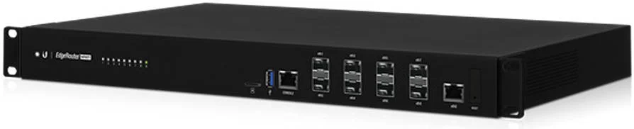 روتر ۸ پورت ۱۰G SFP+ یوبیکویتی نتورکس EdgeRouter Infinity ER-8-XG، ۱۰ گیگابیتی SFP+، ۱۶ گیگابایت رم DDR4، ۱۸M PPS، ۱۶ هسته، ۱.۸ گیگاهرتز هسته، ۸۰ گیگابیت بر ثانیه توان عملیاتی، مشکی. | ER-8-XG