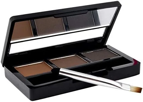 پالت سایه ابرو MHZZ، ست کیت آرایشی ضد آب، پودر ابرو شکلاتی 3 رنگ، تقویت کننده ابرو (رنگ: 02)