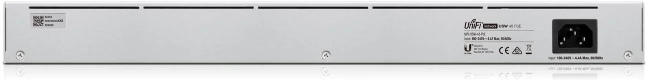 سوییچ مدیریتی 48 پورت گیگابیتی PoE+ سازگار یوبیکیوتی نتورکس UniFi USW-48-POE، ظرفیت سوییچینگ 104 گیگابیت بر ثانیه، توان PoE 195 وات، مدیریت لایه 2، دمای عملیاتی -5 تا 40 درجه سانتیگراد | USW-48-POE
