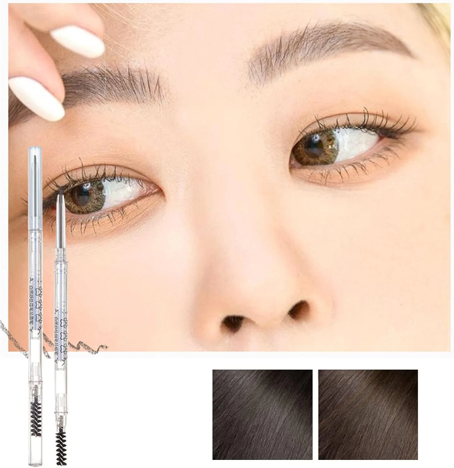 مداد سایه چشم بادوام، آرایش ابرو دو طرفه، ضد آب، ابروهای نازک و فوق العاده، تقویت کننده رنگ ابرو، مداد ابرو جهانی (E, 16 * 2.5 * 2.5cm)