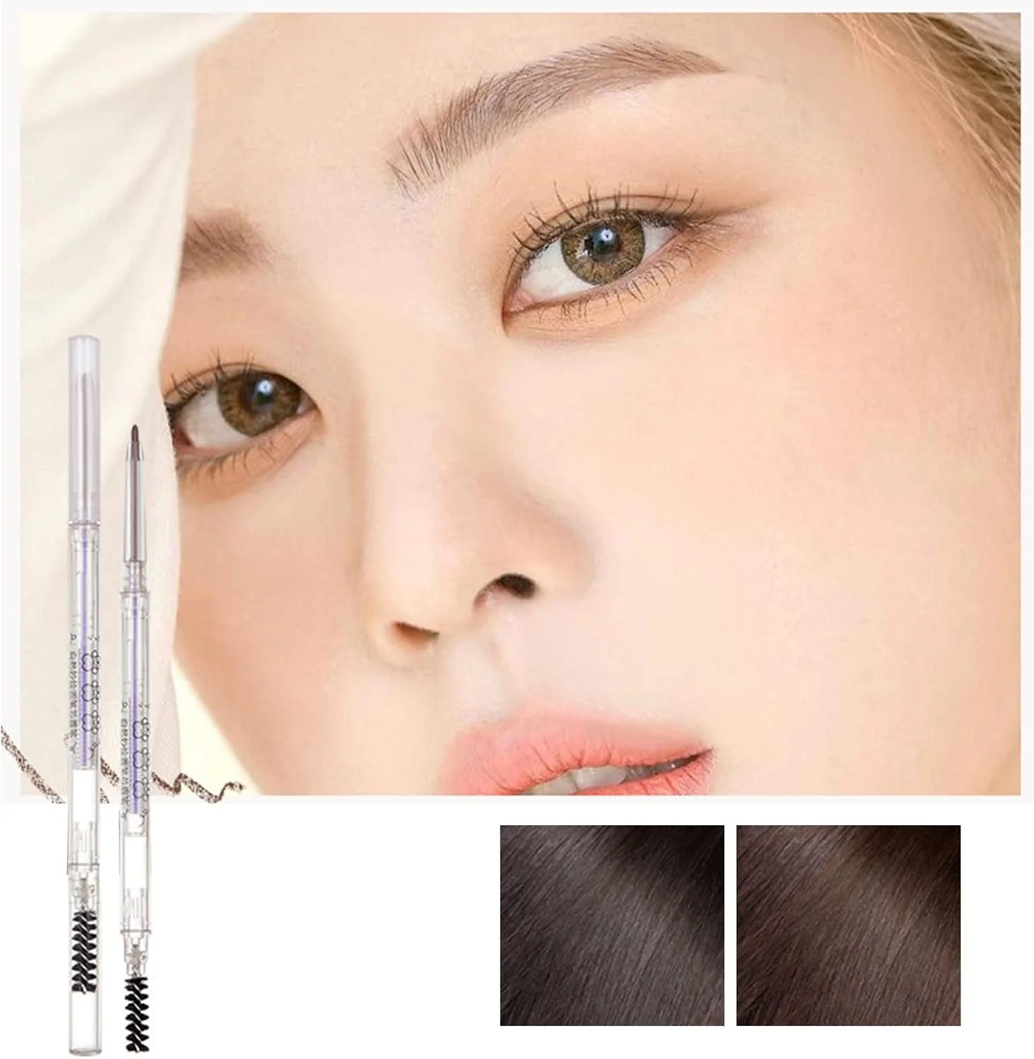 مداد ابرو ضد آب با ماندگاری طولانی، طراحی دقیق و دو سر، مناسب برای حالت دادن به ابرو (B, 16 * 2.5 * 2.5cm)