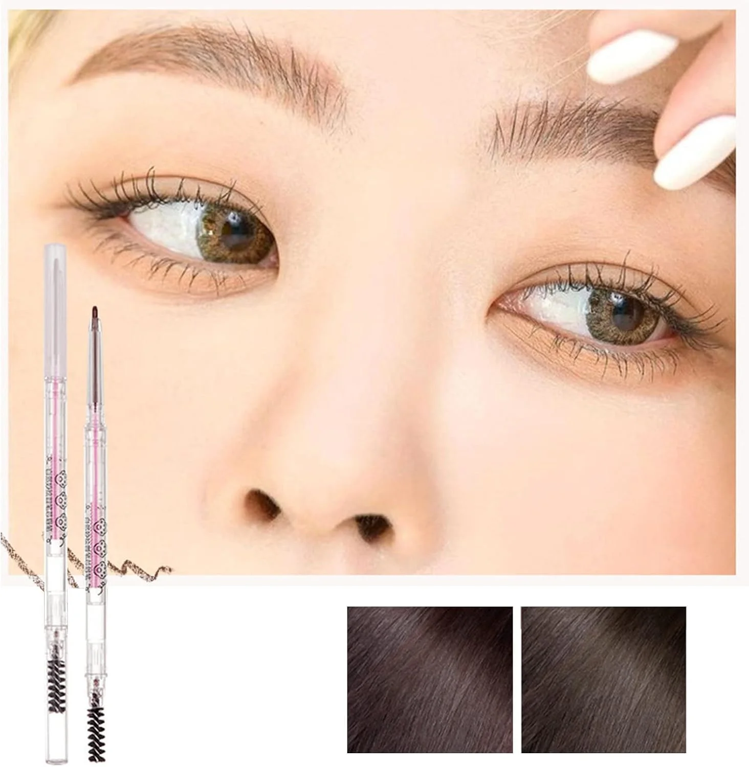 مداد ابرو بادوام با دو سر، آرایش چشم، ضدآب، ابروهای نازک و فوق العاده، تقویت کننده رنگ ابرو، مداد ابرو جهانی (A, 16 * 2.5 * 2.5cm)