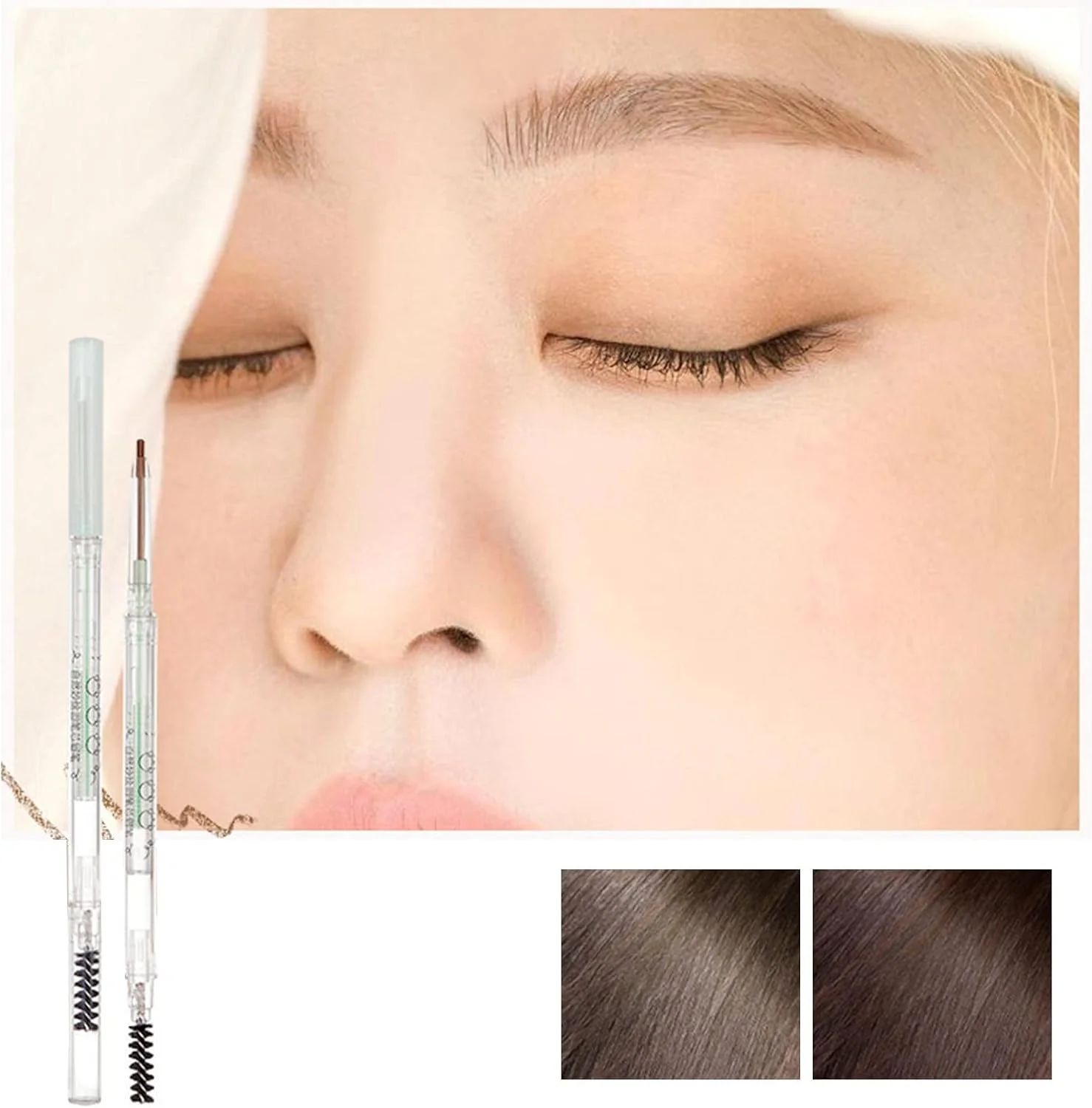 مداد سایه چشم ماندگار دو طرفه آرایشی ابرو ضد آب ابرو نازک فوق العاده تقویت کننده رنگ ابرو مداد ابرو جهانی (C, 16 * 2.5 * 2.5cm)